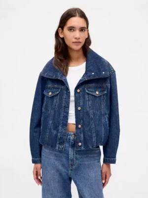 Oversize denim jacket for women
