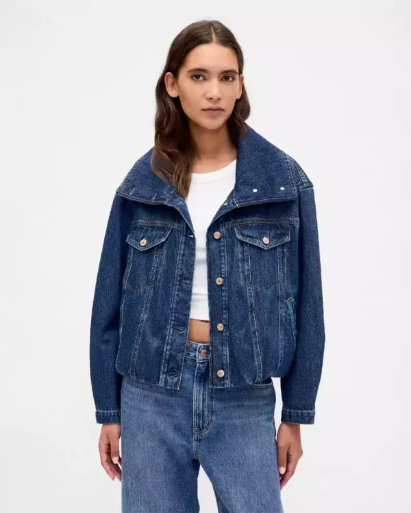 Oversize denim jacket for women