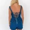 Peplum women denim rompers Peplum women denim rompers