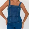 Peplum women denim rompers Peplum women denim rompers