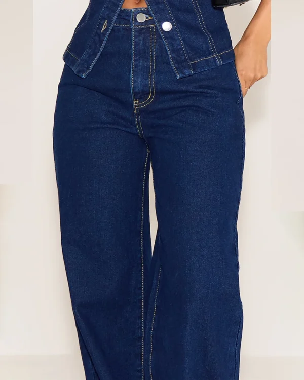 Petite Indigo Blue Wash Straight Leg Mid Rise Jeans 4 Petite Indigo Blue Wash Straight Leg Mid Rise Jeans