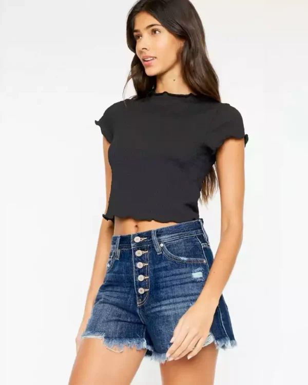 Raw Hem Button-Fly Denim Shorts Raw Hem Button-Fly Denim Shorts