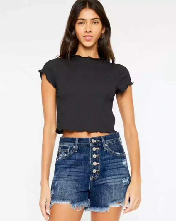 Raw Hem Button-Fly Denim Shorts Raw Hem Button-Fly Denim Shorts