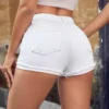 Ripped Raw Hem Denim women Shorts