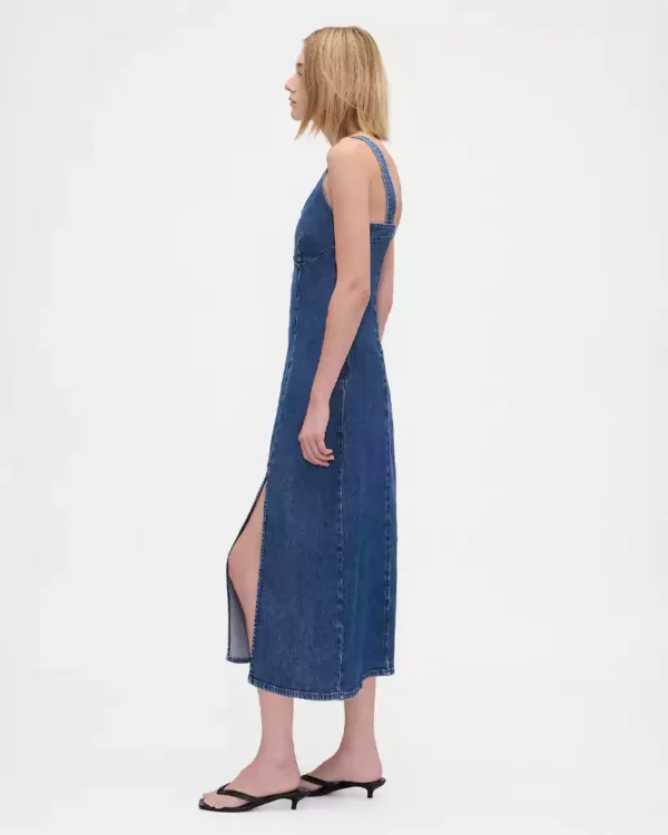 Sleeveless denim mini dresses Sleeveless denim mini dresses