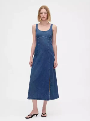 Sleeveless denim mini dresses Sleeveless denim mini dresses