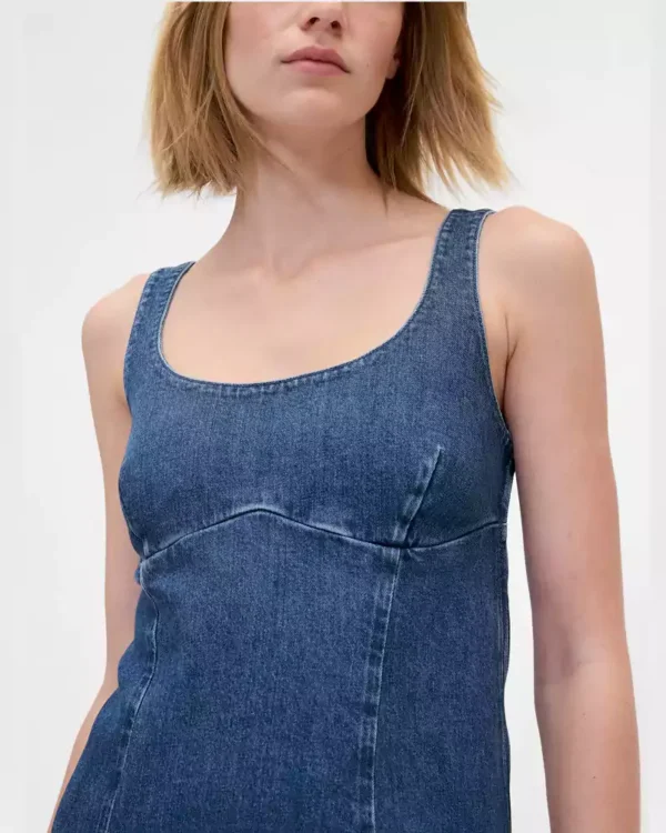 Sleeveless denim mini dresses Sleeveless denim mini dresses