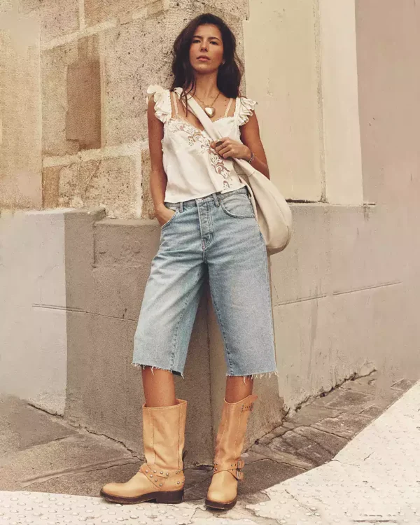 Streetwear denim shorts for women