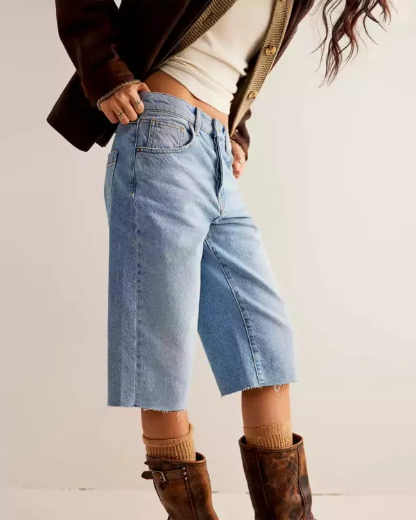 Streetwear denim shorts for women