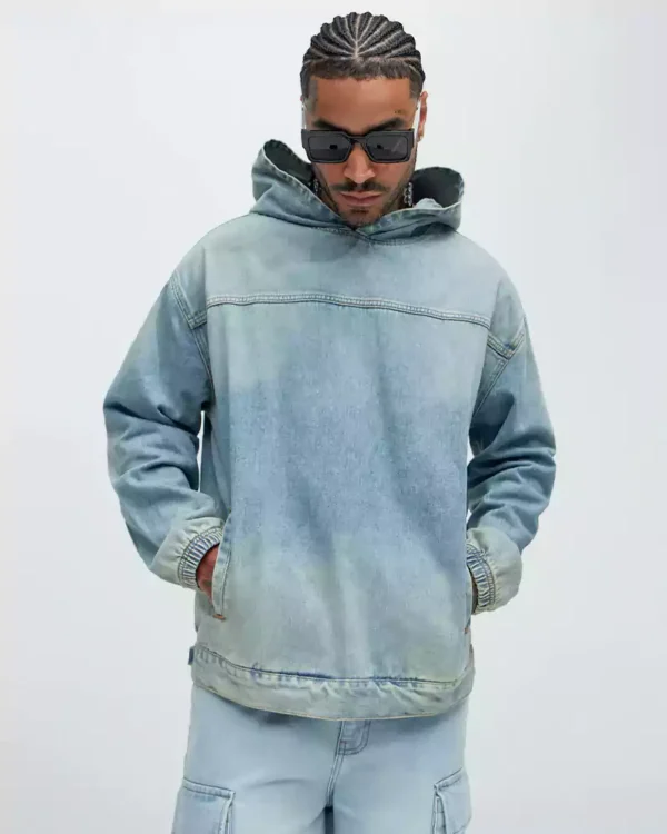 Tears hoodie denim Jacket Denim tears hoodie Pullover Jacket