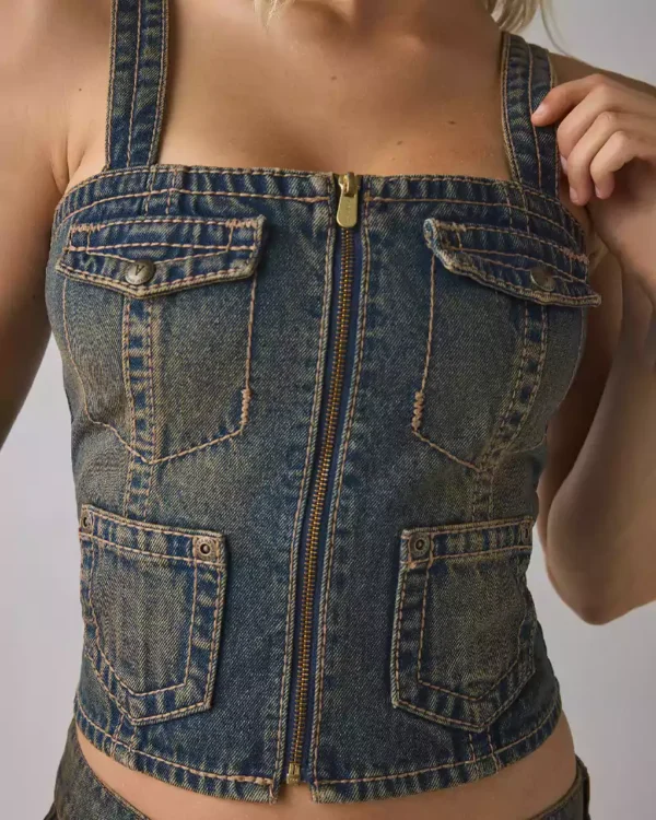 Utility Denim Corset Top