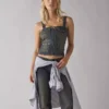 Utility Denim Corset Top