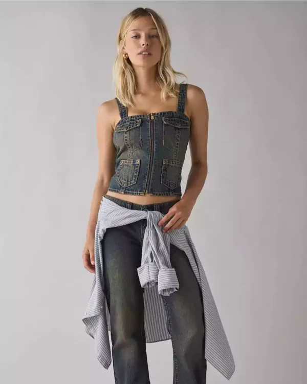 Utility Denim Corset Top
