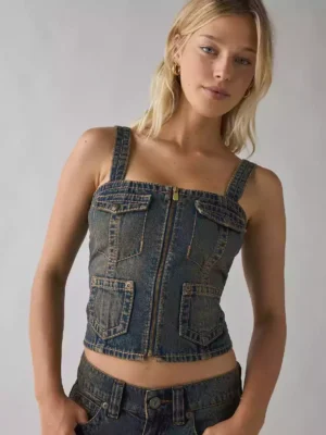 Utility Denim Corset Top