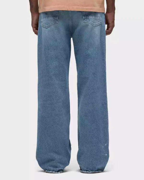 Vintage washed distressed straight-leg jeans Vintage washed distressed straight-leg jeans