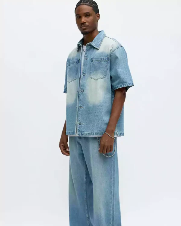 Washed denim shirts for men