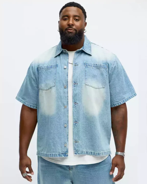 Washed denim shirts for men