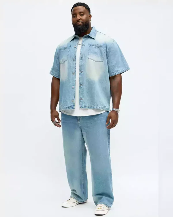 Washed denim shirts for men