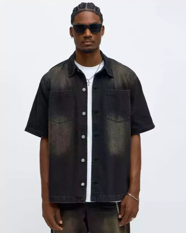 Washed denim shirts for men