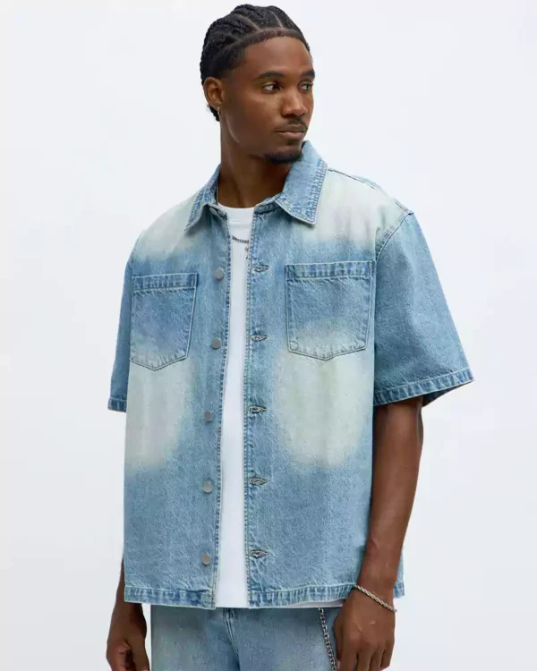 Washed denim shirts for men