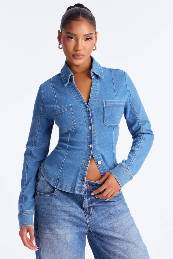 1 Medium Wash Made For Denim Top Shirt