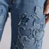 Affixed Cloth Embroidery Denim Clothing Custom Affixed Cloth Embroidery Denim Jeans