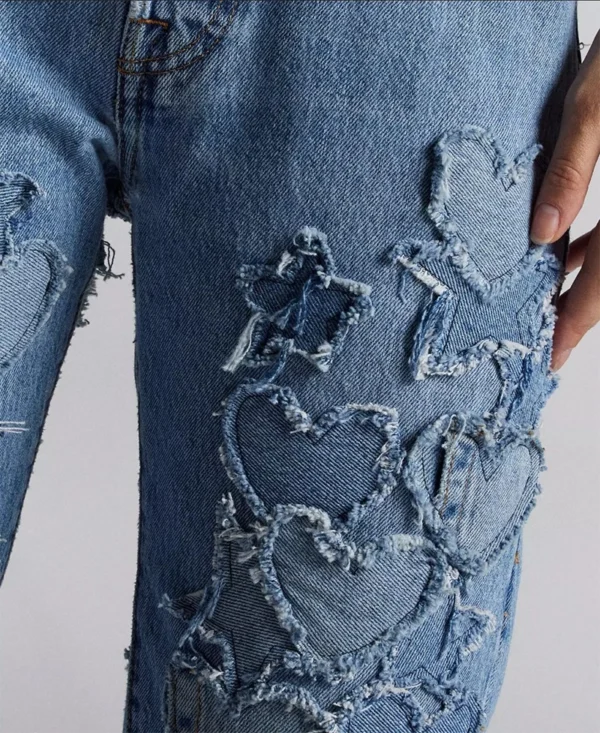 Affixed Cloth Embroidery Denim Clothing Custom Affixed Cloth Embroidery Denim Jeans