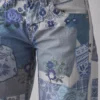 Affixed Cloth Embroidery Denim Clothing Cotton Canvas Low-Rise Pant Affixed Cloth Embroidery Denim Clothing