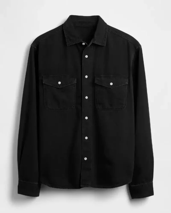 Black denim shirts mens