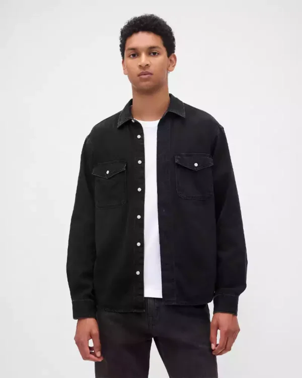 Black denim shirts mens