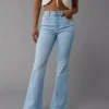 Blue denim flare jeans
