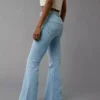 Blue denim flare jeans