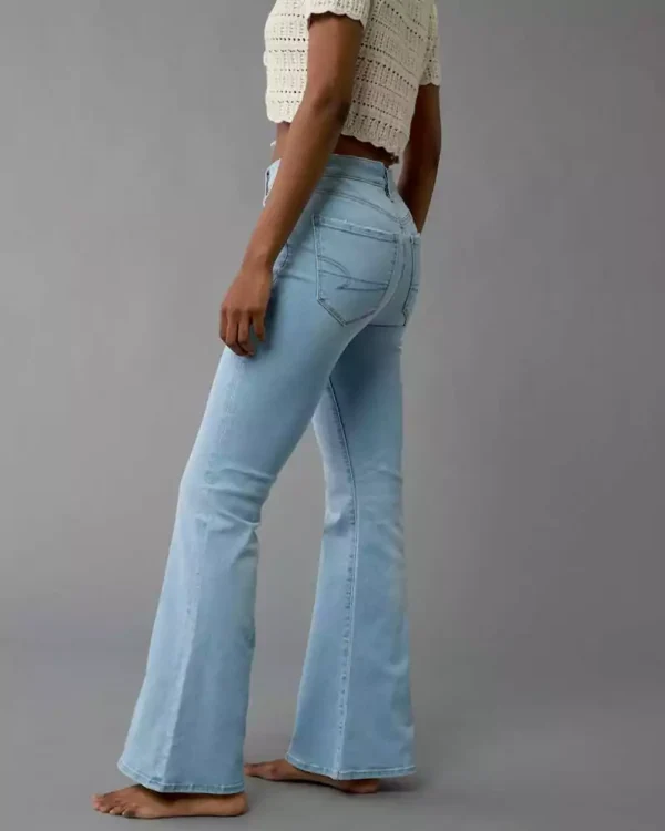 Blue denim flare jeans