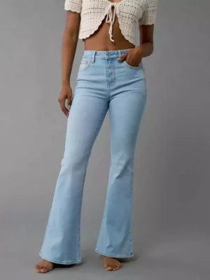 Blue denim flare jeans Blue denim flare jeans