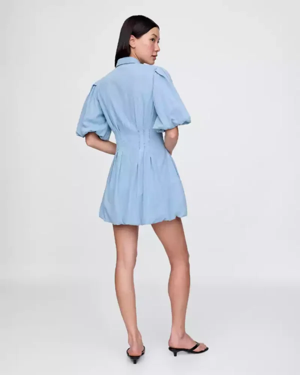 Bubble hem denim dress