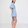 Bubble hem denim dress