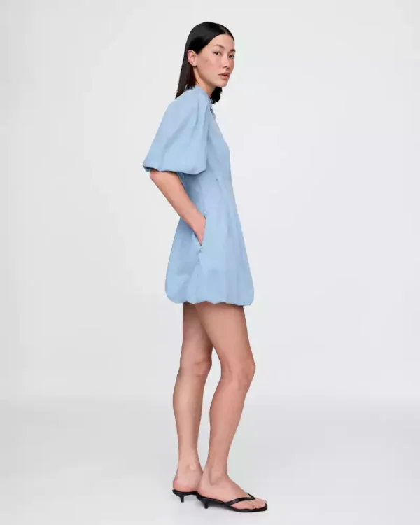 Bubble hem denim dress