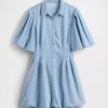 Bubble hem denim dress