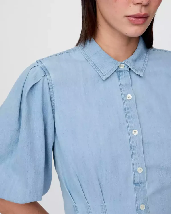 Bubble hem denim dress