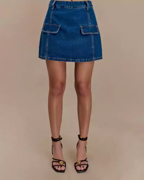 Dark denim mini skirt