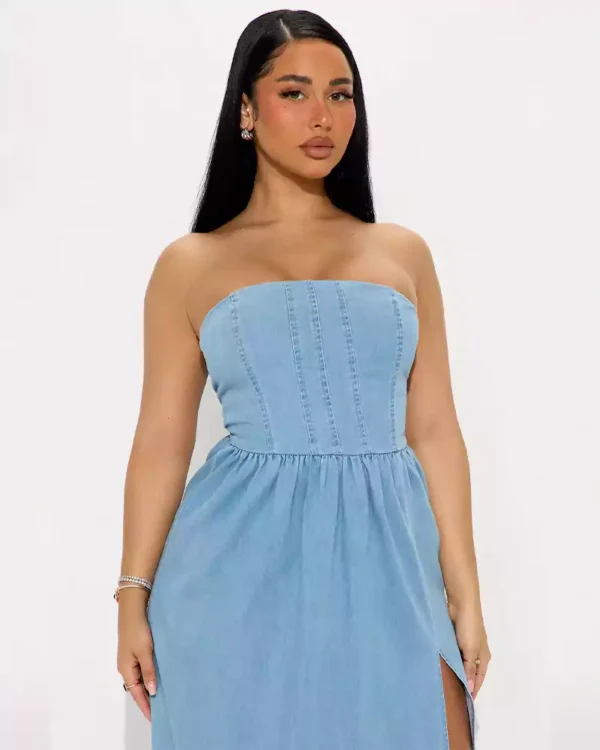 Denim corset dress