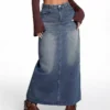 Denim long skirt