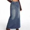 Denim long skirt