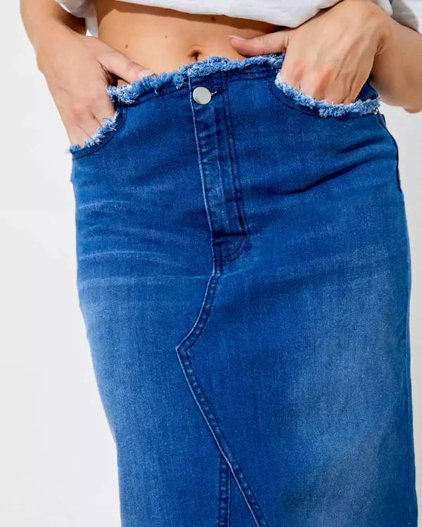 Denim maxi skirts