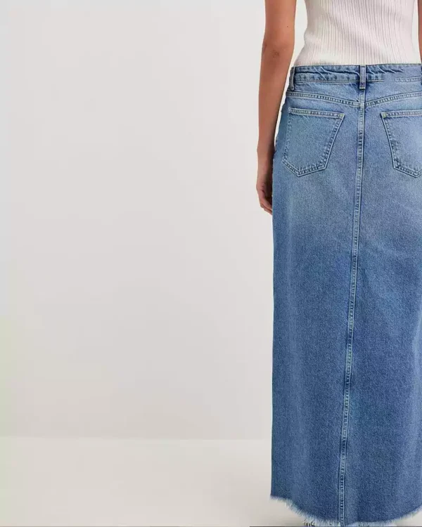 Denim maxi skirts