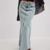 Denim maxi skirts