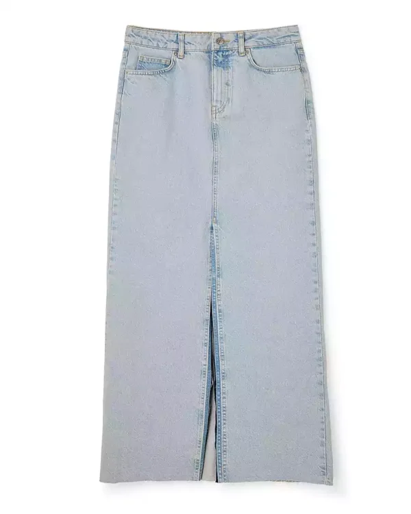 Denim maxi skirts