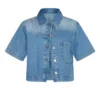 Denim short sleeve shirt
