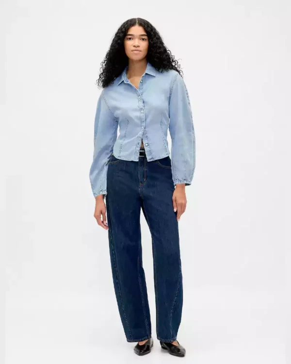 Denim sleeve shirt women