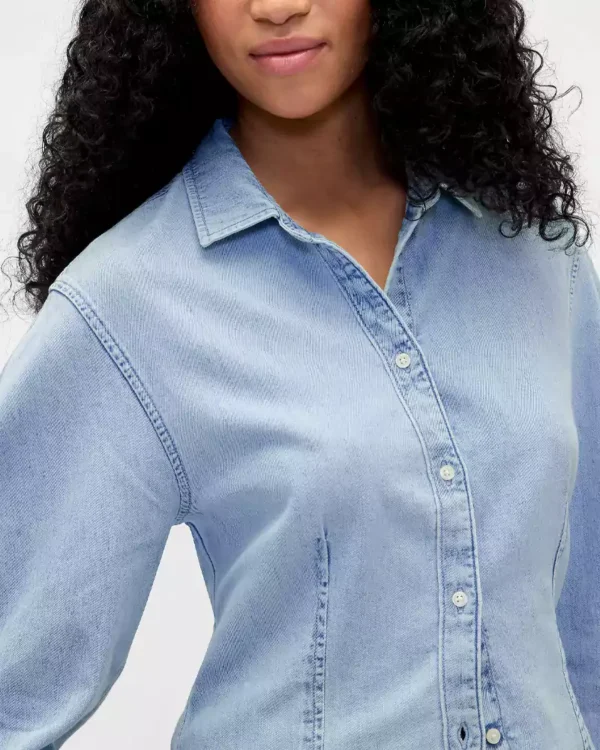 Denim sleeve shirt women